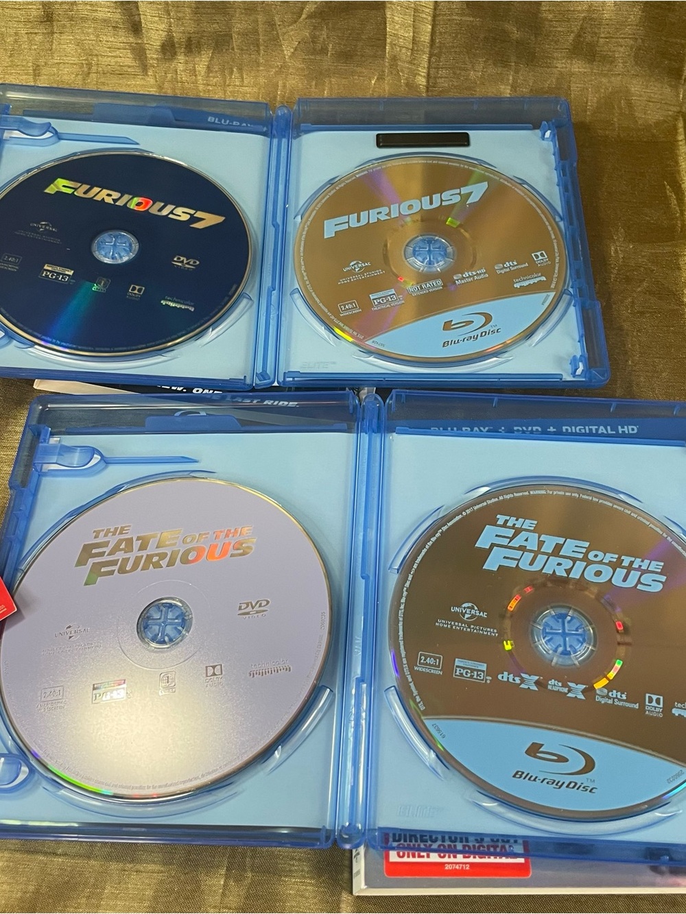 Blu-Ray & DVD Lot of 2 Furious 7 and The Fate of the Furious w Slip Cover GUC - Picture 6 of 8